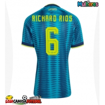 Camisa de Futebol Colômbia Richard Rios #6 Equipamento Secundário Mulheres Mundo 2026 Manga Curta